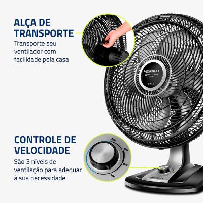 Ventilador de Mesa Mondial 8 Pás Vtx-50-8p - 50cm 127V