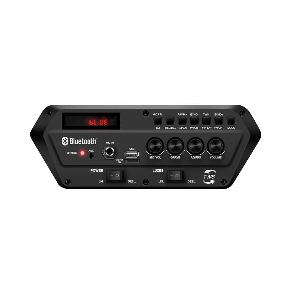Caixa Amplificada Connect Lights Mondial Bivolt 400W RMS Preto/Vermelho - CM-400 - 2
