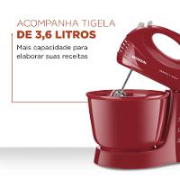 Batedeira Mondial Prática B-44-R Vermelha - 400W 220V - 3