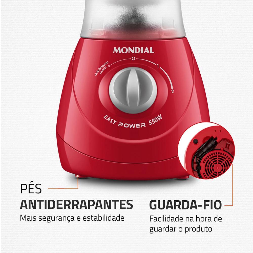 Liquidificador Mondial Easy Power L-550-R Vermelho - 127V - 4