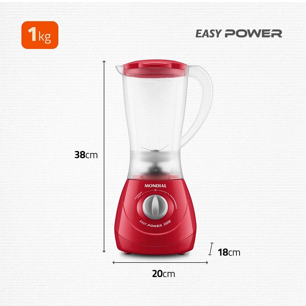 Liquidificador Mondial Easy Power L-550-R Vermelho - 127V - 6