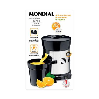 Extrator de Frutas Mondial Premium Turbo E-10 1,0L Preto 250W - Bivolt