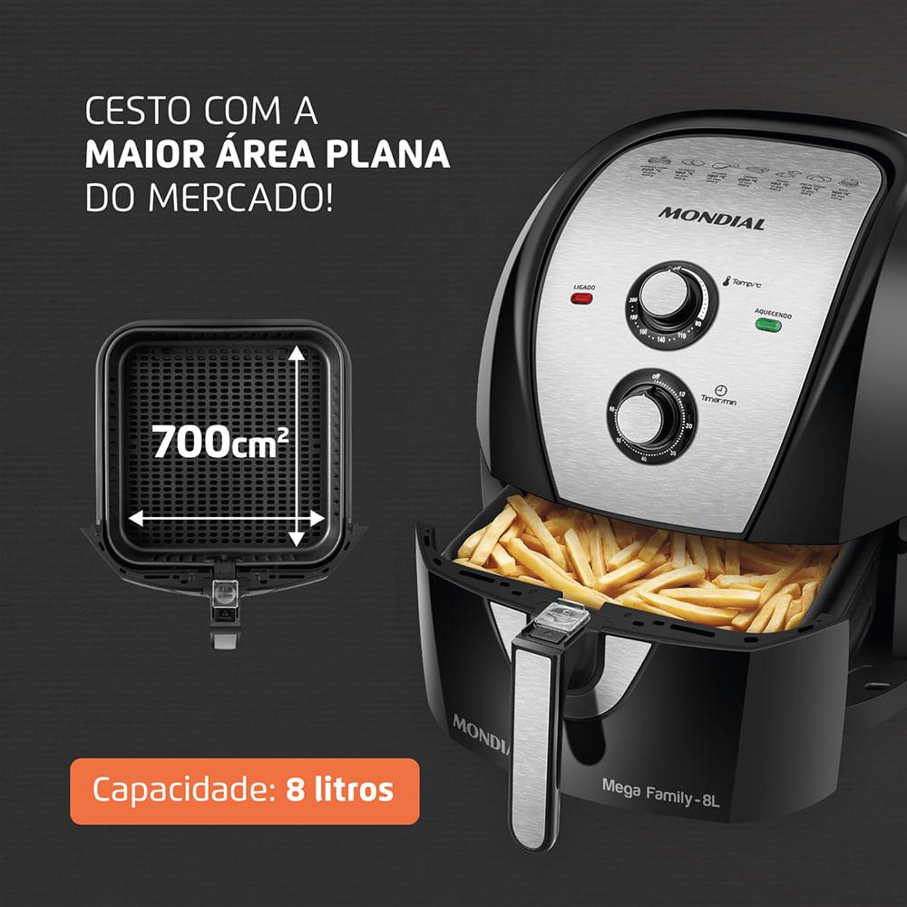 Fritadeira Elétrica Air Fryer Mondial AFN-80-BI 8L Preta - 220V - 4
