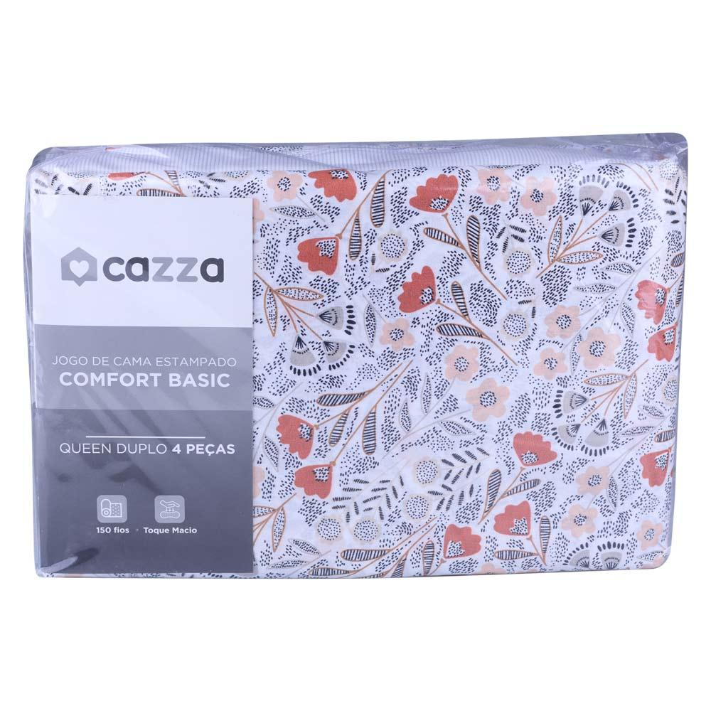 Jogo de Cama Queen Cazza Microfibra Floral Duplo 4 Peças - Item Sortido - 1