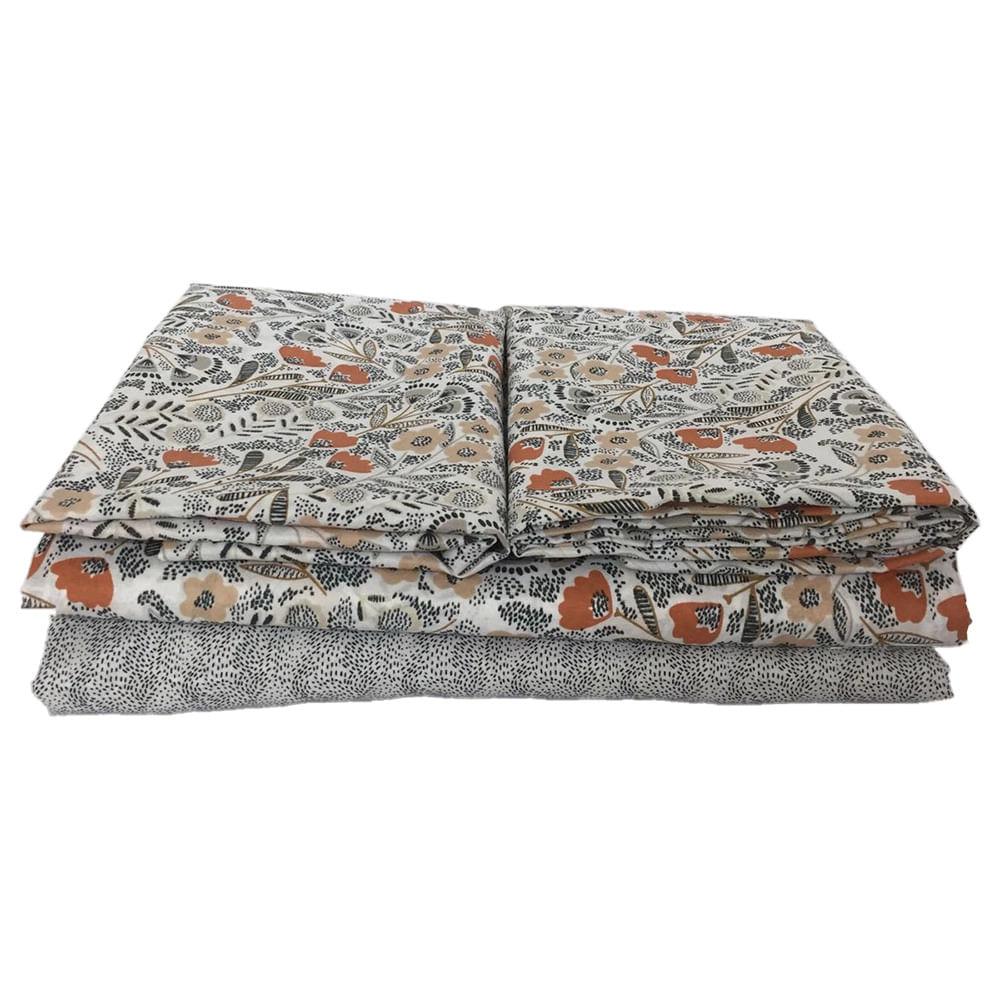 Jogo de Cama Solteiro Cazza Microfibra Floral Duplo 3 Peças - Item Sortido - 1