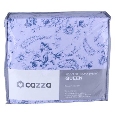 Jogo de Cama Queen Cazza Avery em Microfibra Estampado 4 Peças - Item Sortido