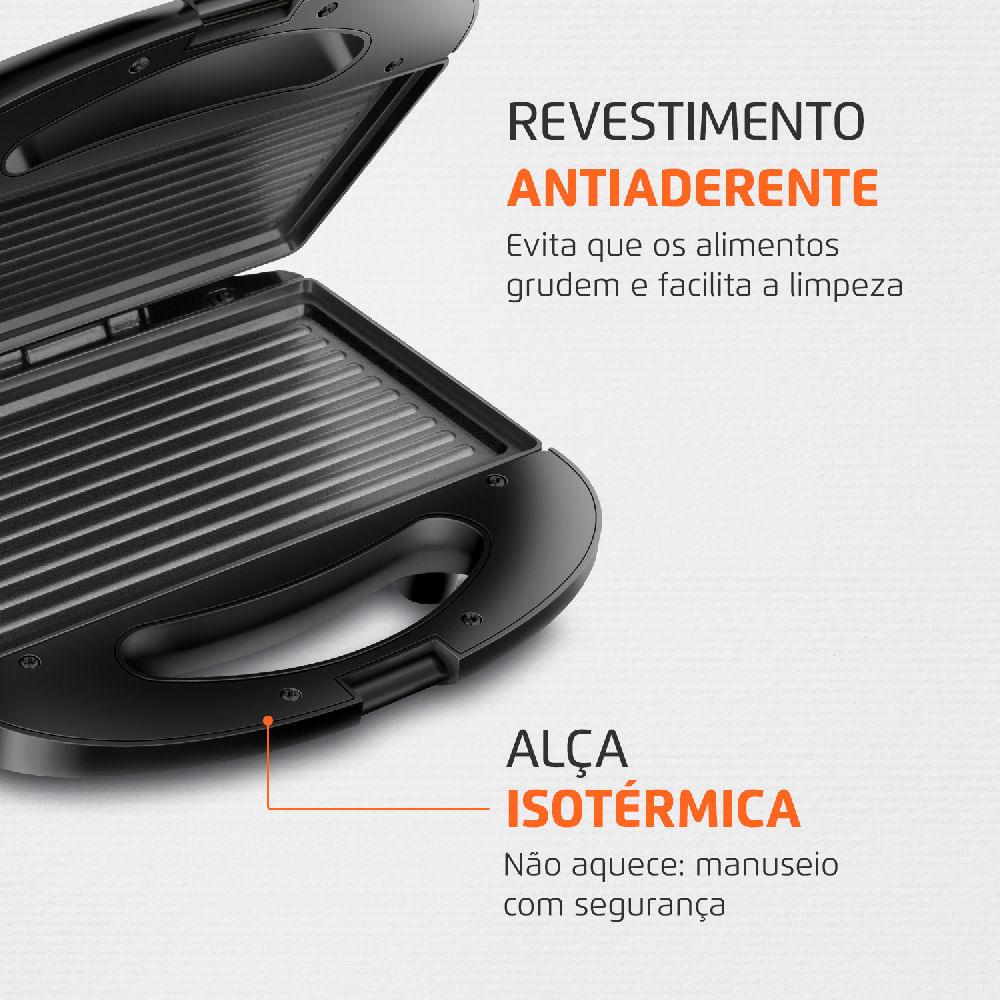 Sanduicheira e Grill Mondial Master S-20 Preto/Inox - 750W 110V - 1