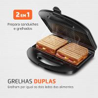 Sanduicheira e Grill Mondial Master S-20 Preto/Inox - 750W 110V - 2