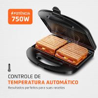 Sanduicheira e Grill Mondial Master S-20 Preto/Inox - 750W 110V - 2