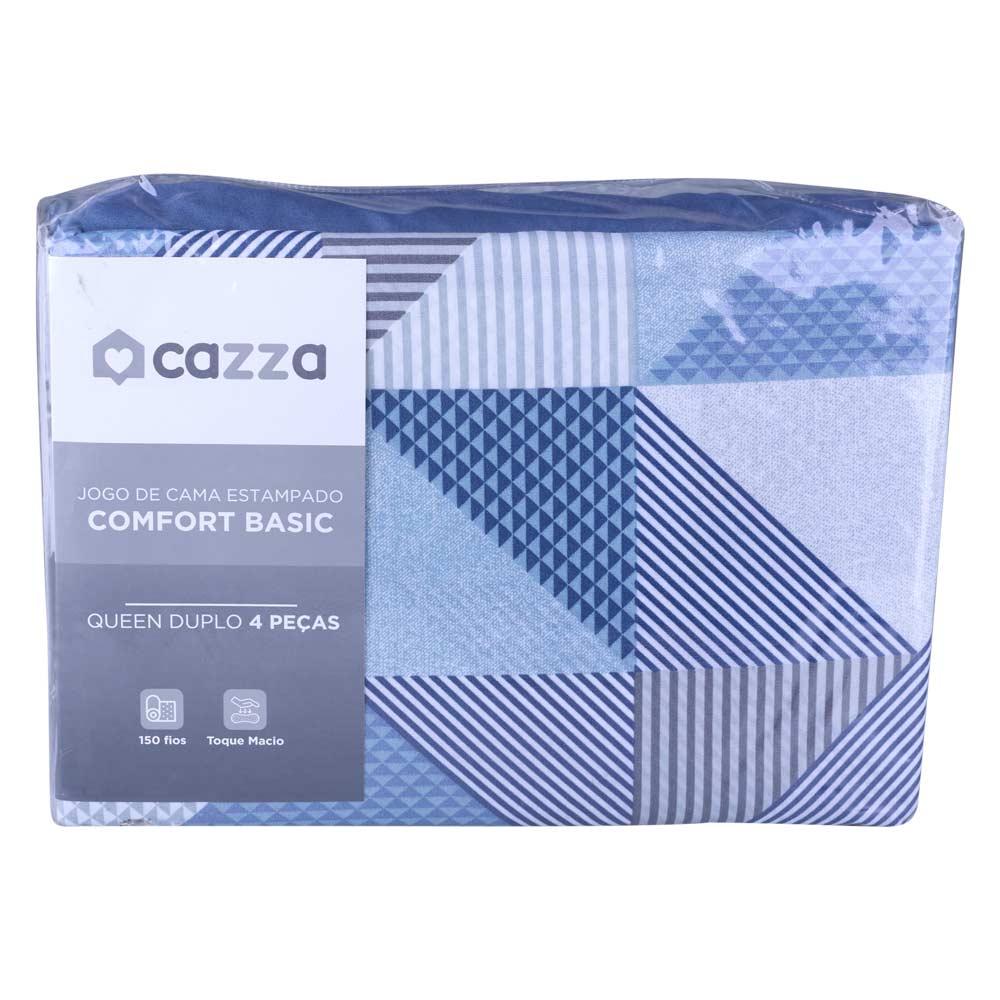 Jogo de Cama Queen Cazza Microfibra Geométrico Duplo 4 Peças - Item Sortido - 1