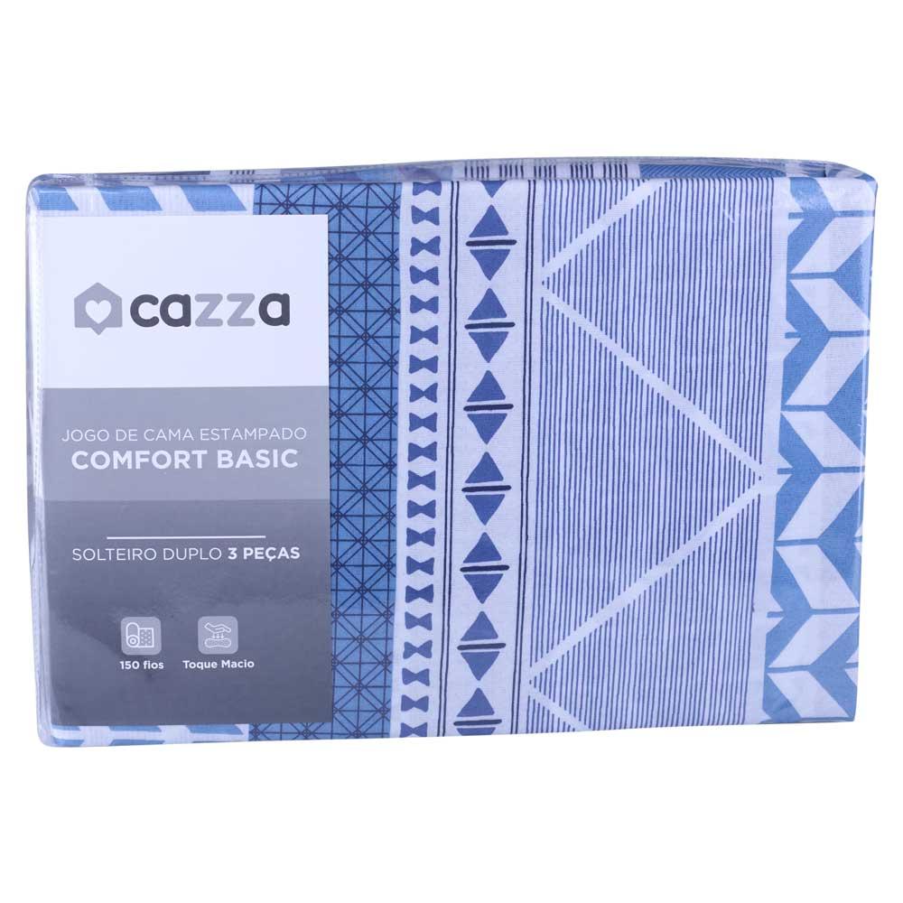 Jogo de Cama Solteiro Cazza Microfibra Geométrico Duplo 3 Peças - Item Sortido - 1