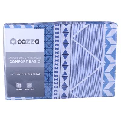 Jogo de Cama Solteiro Cazza Microfibra Geométrico Duplo 3 Peças - Item Sortido
