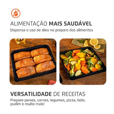 Fritadeira Elétrica Air Fryer Mondial Forno Oven AFON-12L-BI-BC 12L Preta/Inox - 220V
