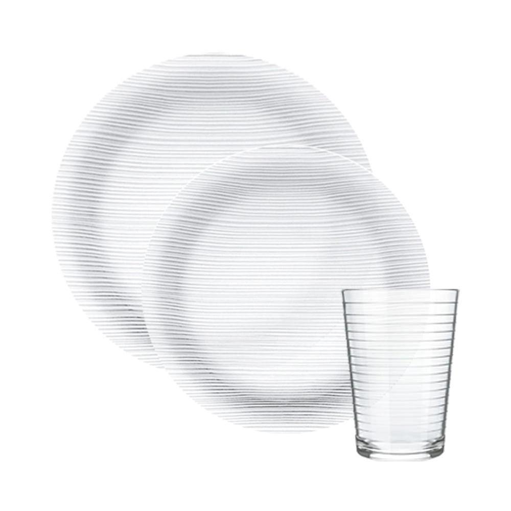 Aparelho de Jantar Nadir Diamante em Vidro 12 Peças - 1