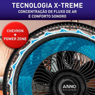 Ventilador de Mesa 2 em 1 40cm Arno X-TREME 6, 6 PÁS 140W 220V VE60