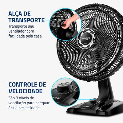 Ventilador de Mesa Mondial Turbo 8 Pás NVT-40-8P-B - 40cm 127V