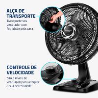 Ventilador de Mesa Mondial Turbo 8 Pás NVT-40-8P-B - 40cm 127V - 10