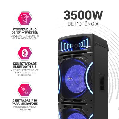 Caixa Acústica Torre de Som Philco PCX35000 3500W