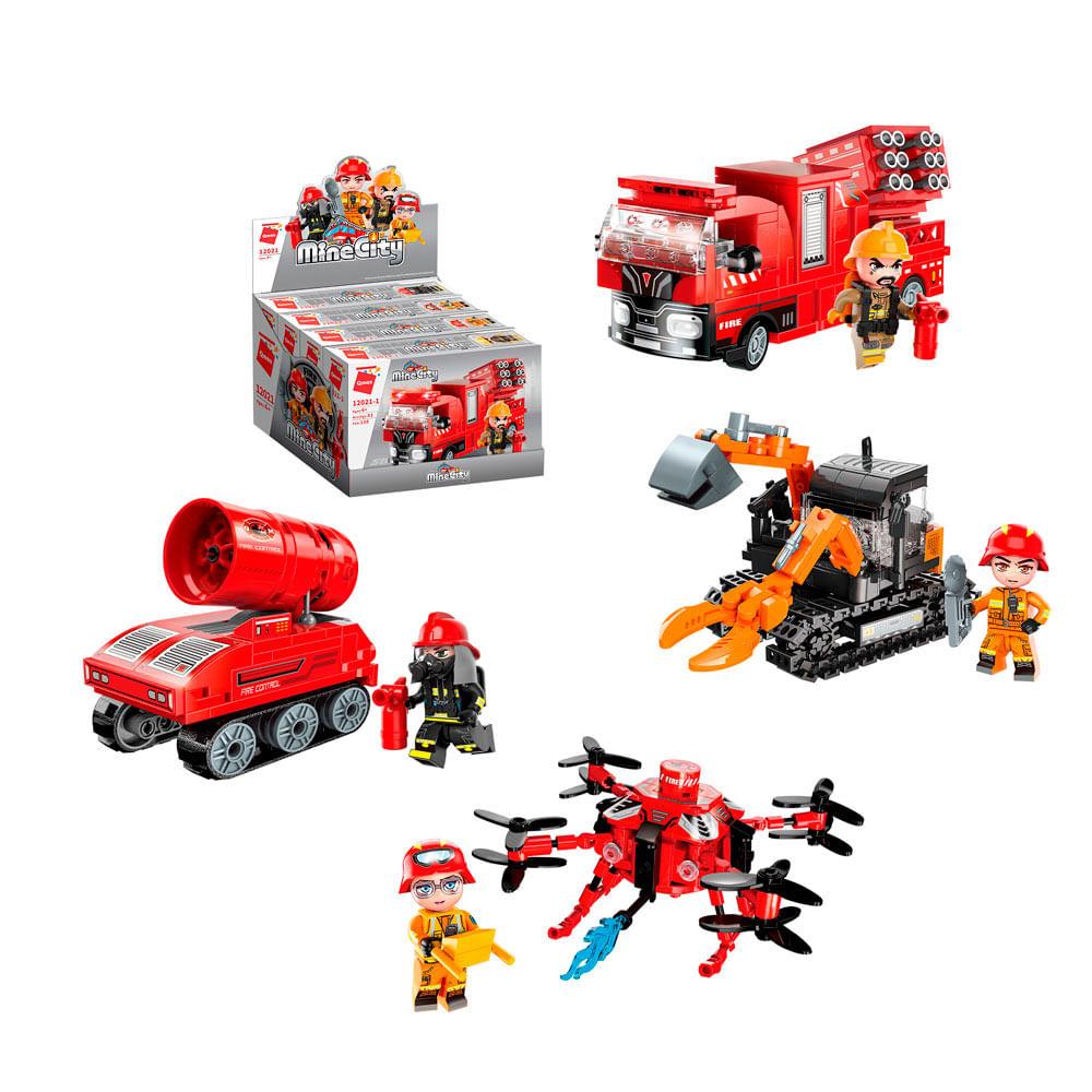 Bloco de Montar Set Bombeiro em Ação Mine City 12021 Qman - 5