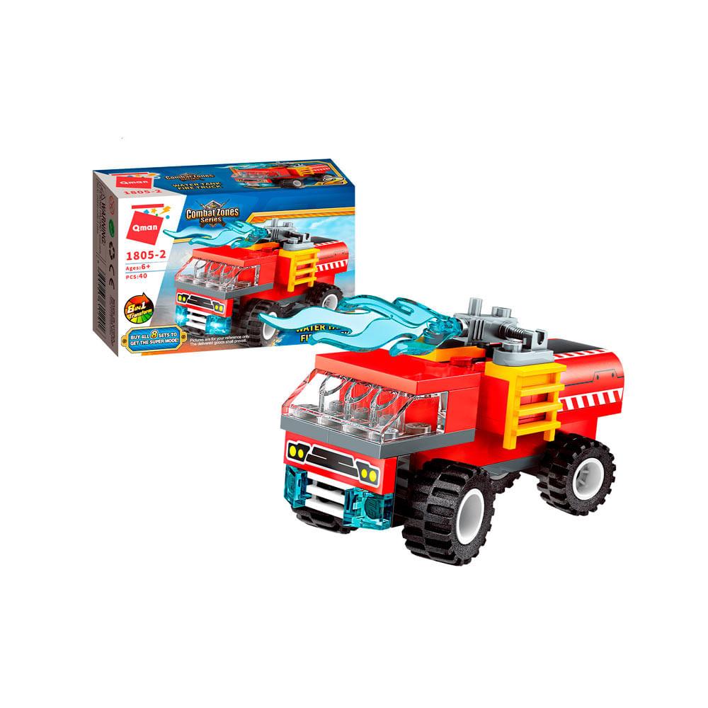 Bloco de Montar Set Combat Zones Super Bombeiro 1805 Qman - 2