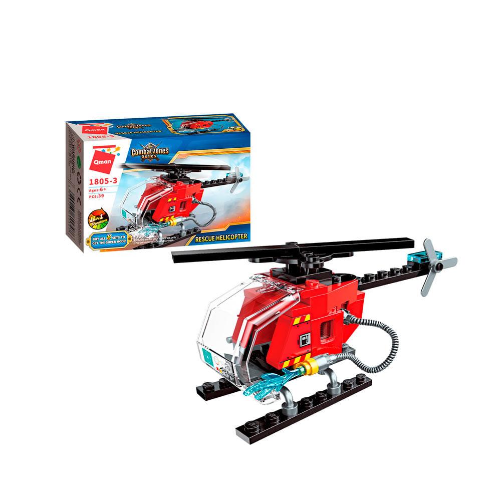 Bloco de Montar Set Combat Zones Super Bombeiro 1805 Qman - 3