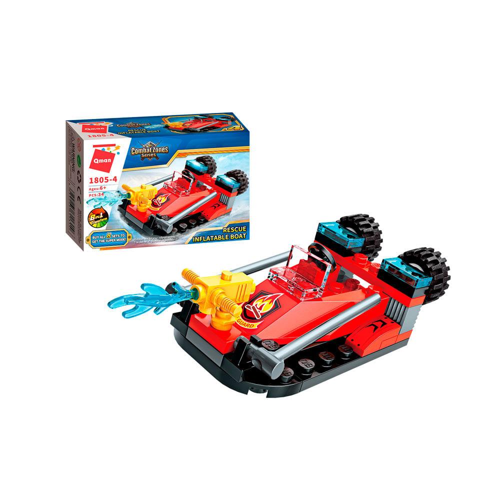 Bloco de Montar Set Combat Zones Super Bombeiro 1805 Qman - 4