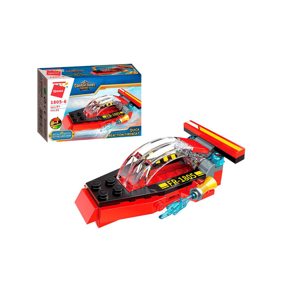 Bloco de Montar Set Combat Zones Super Bombeiro 1805 Qman - 6