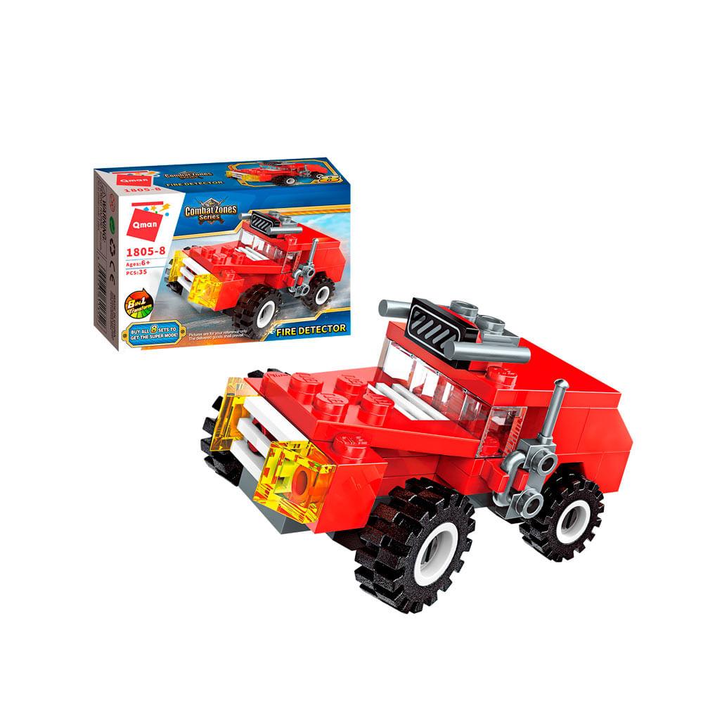Bloco de Montar Set Combat Zones Super Bombeiro 1805 Qman - 8