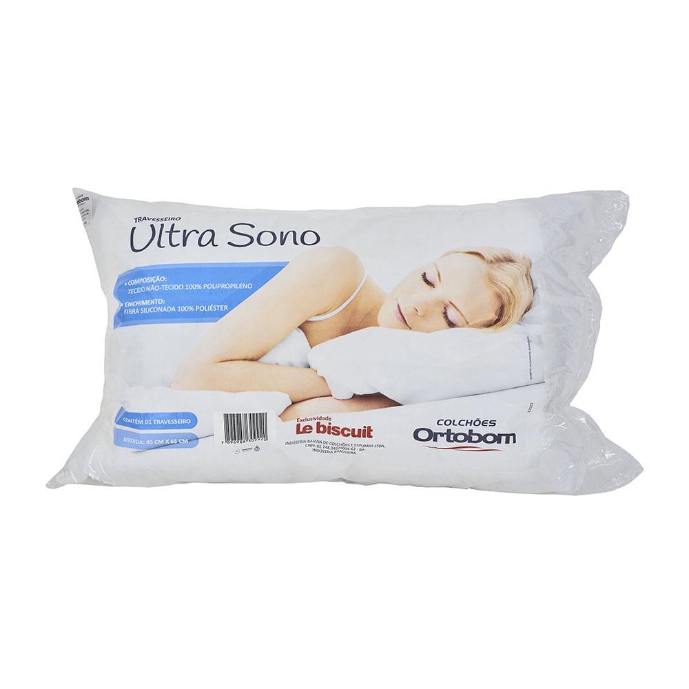 Travesseiro Ortobom Ultra Sono Fibra Siliconada Branco - 1