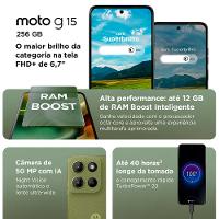 Smartphone Motorola Moto G15 256Gb Dual Chip 4G Tela 6.7" Câmera Dupla 50MP+5MP Grafite - 7