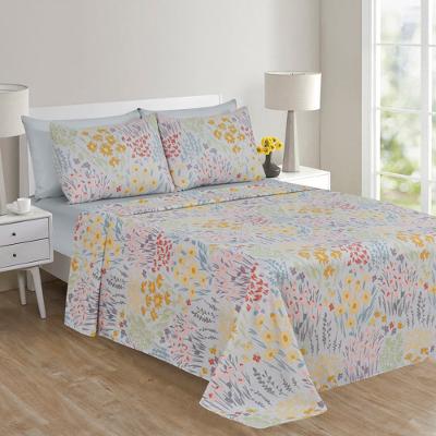 Jogo de Cama Casal Cazzal Ivory Floral Microfibra 4 Peças Estampado - Item Sortido