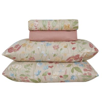 Jogo de Cama Casal Cazzal Ivory Floral Microfibra 4 Peças Estampado - Item Sortido