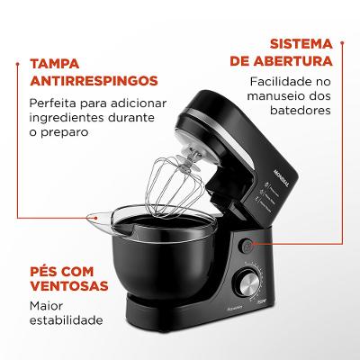Batedeira Planetária Mondial Preta BP-03-B - 700W 127V