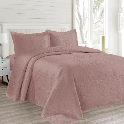 Kit Colcha Casal Boutis Mf Cazza Organic com 3 Peças Rosa 210x230cm