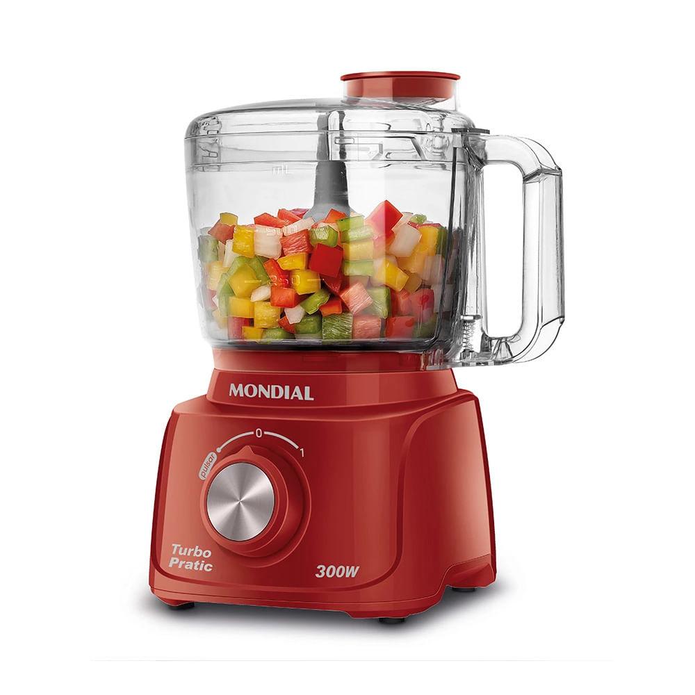 Mini Processador Mondial Turbo Pratic MP-16-R Vermelho - 220V - 1