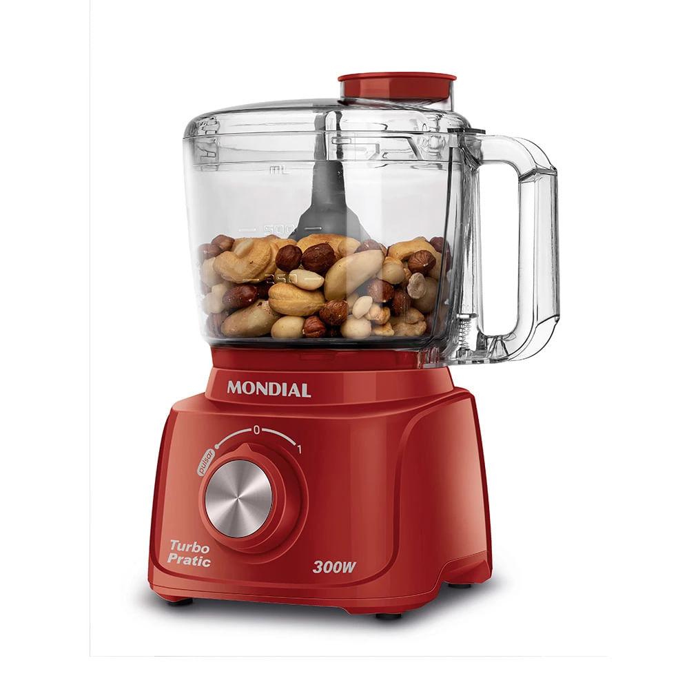 Mini Processador Mondial Turbo Pratic MP-16-R Vermelho - 220V - 4