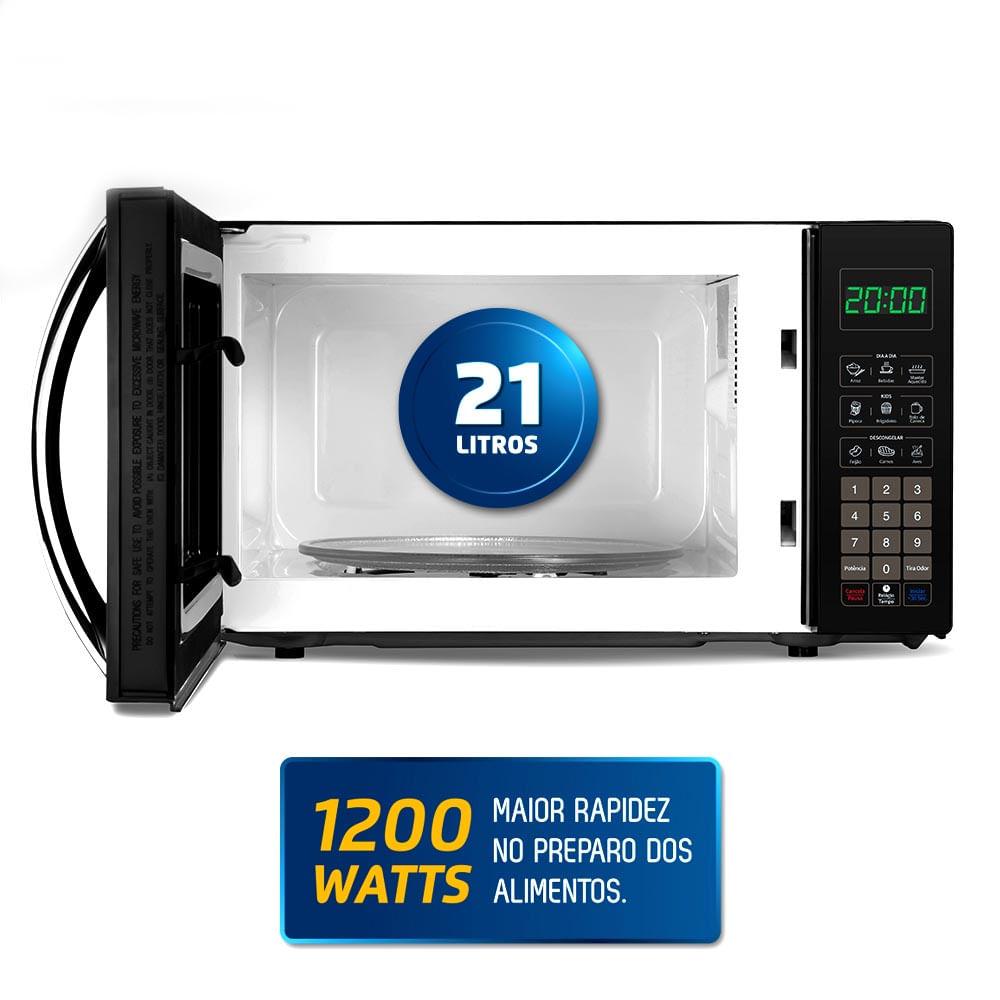 Micro-ondas Mondial MO-01-21-B 21 Litros Preto - 127V - 4