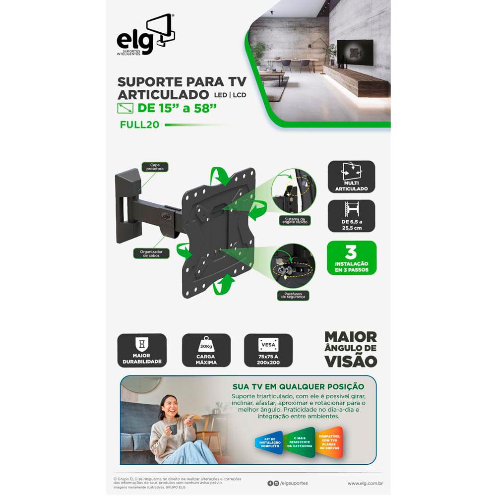 Suporte ELG BI Articulado Full20 15-58'' - 5