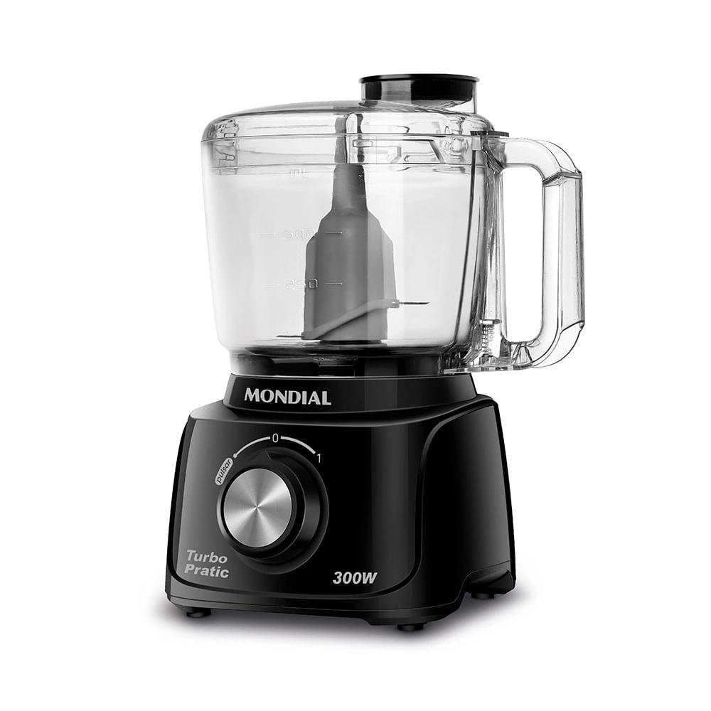 Mini Processador Mondial Turbo Pratic MP-16-B Preto - 127V - 1