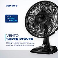 Ventilador de Mesa Mondial 6 Pás Super Power Preto VSP-40-B - 40cm 220V - 2