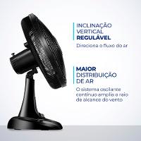 Ventilador de Mesa Mondial 6 Pás Super Power Preto VSP-40-B - 40cm 220V