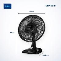 Ventilador de Mesa Mondial 6 Pás Super Power Preto VSP-40-B - 40cm 220V - 6
