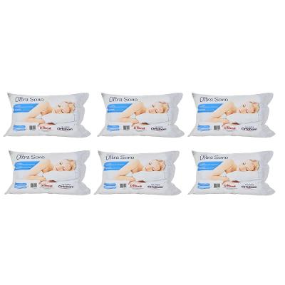 Kit 6 Travesseiros Ortobom Ultra Sono Fibra Siliconada Branco