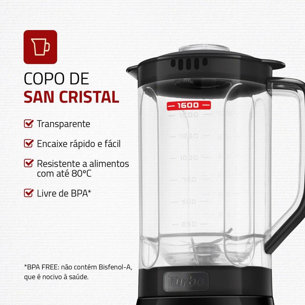 Liquidificador Mondial Pratic Turbo L89B Preto 110V - 3