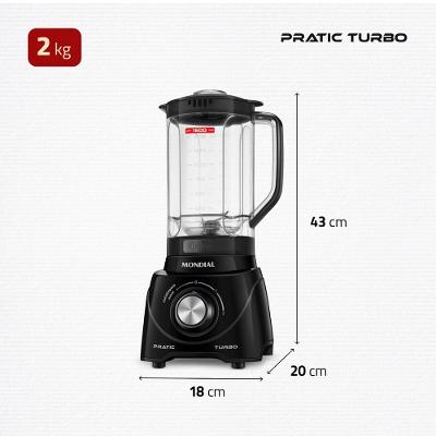 Liquidificador Mondial Pratic Turbo L89B Preto 110V