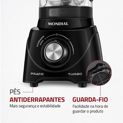 Liquidificador Mondial Pratic Turbo L89B Preto 110V