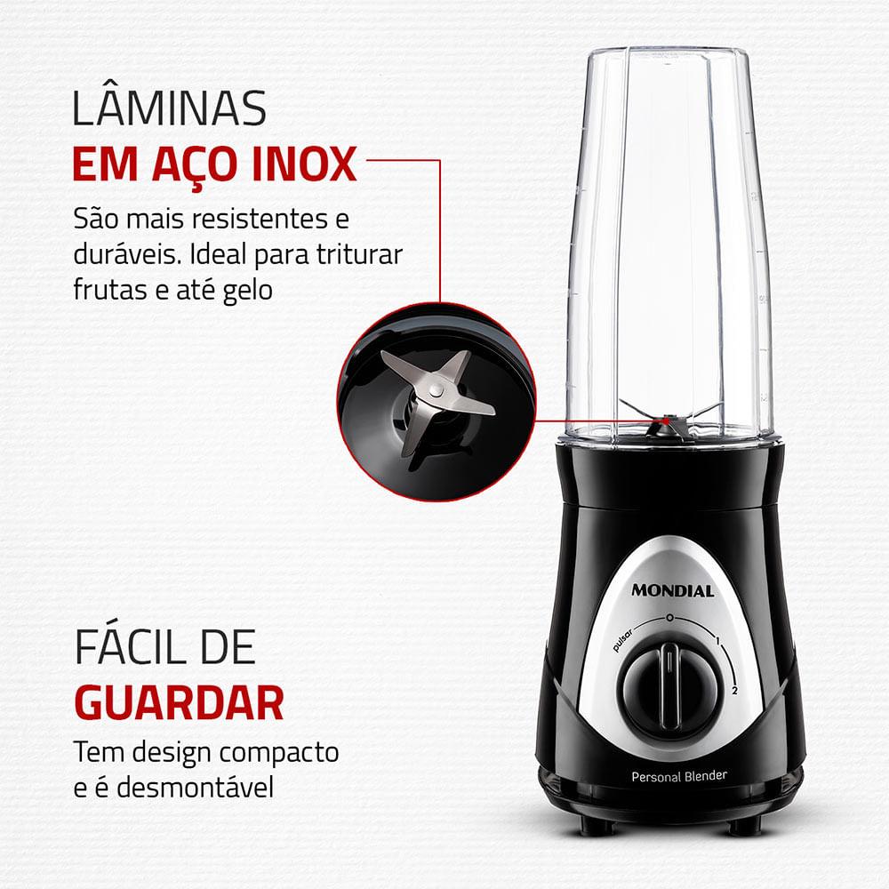 Personal Blender, Mondial, Preto/Prata, 300W, 110V - DG-01 - 5