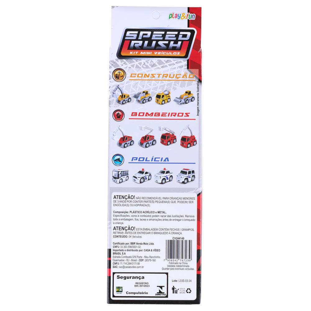 Kit Mini Veículos Sortidos Play & Fun - 4