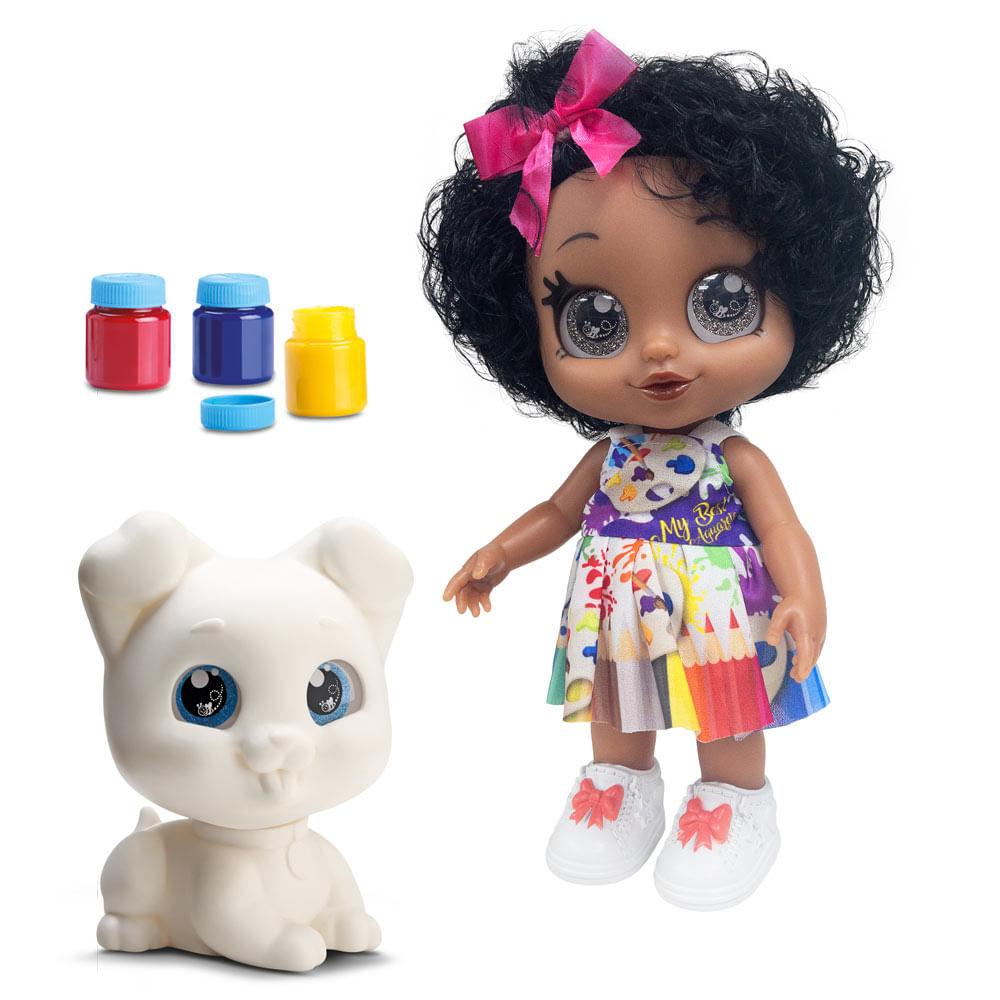Boneca My Best Negra Com Pintura BeeToys - 2