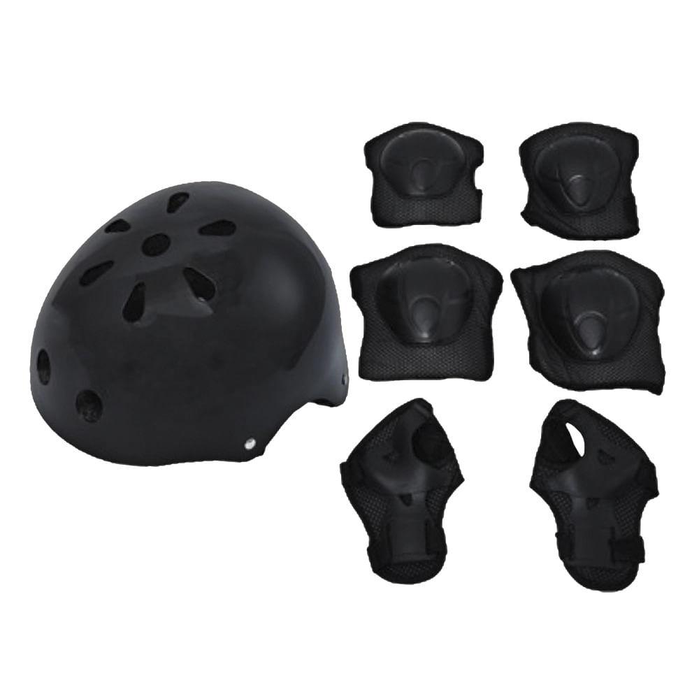 Kit de Proteção Le com Capacete e Acessórios Preto - 1